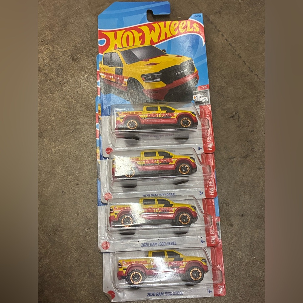 2020 Ram 1500 Rebel Toy Car Set - Yellow and Red